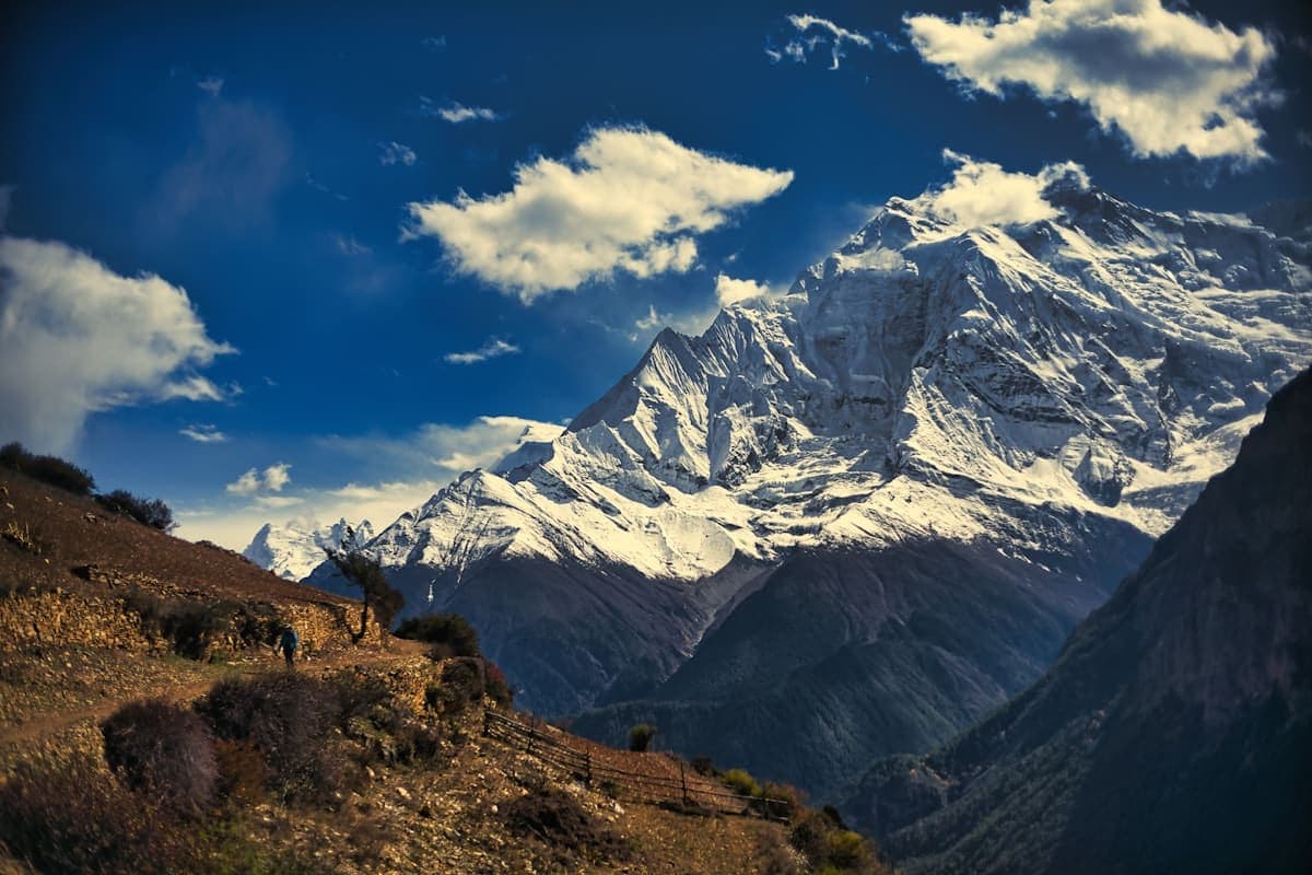 High-altitude Himalayan landscape in Ladakh, northern India.